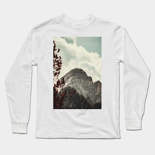 Fall Mountain View Landscape Long Sleeve T-Shirt by Luigi Veggetti